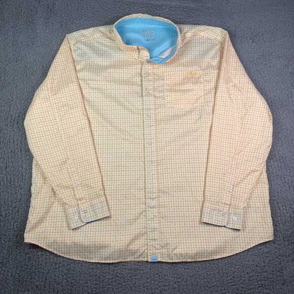 Huk Fishing Shirt Mens 3XL Sailfish Plaid Print Performance Vented Button Down - Picture 2 of 7